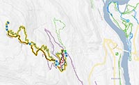 small map of Mr Green Jeans trial with link to the trail route on Trailforks